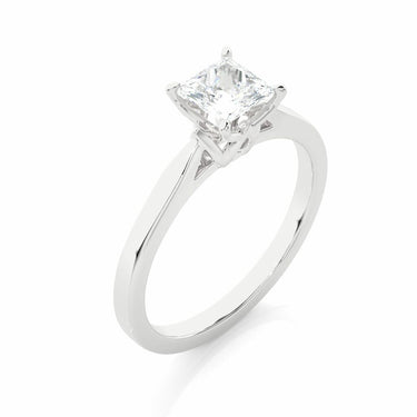 0.60 Ct Princess Cut Moissanite Engagement Solitaire Ring In White Gold