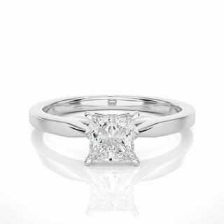 0.60 Ct Princess Cut Moissanite Engagement Solitaire Ring In White Gold