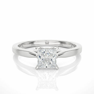 0.60 Ct Solitaire Princess Cut Diamond Engagement Ring In White Gold