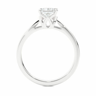 0.60 Ct Princess Cut 4 Prong Set Lab Diamond Solitaire Ring In White Gold