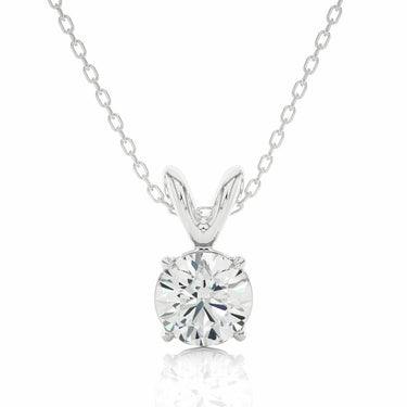 0.60 Ct Solitaire Round Cut Pendant in White Gold