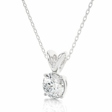 0.60 Ct Round Cut 4 Prong Set Lab Diamond Solitaire Pendant in White Gold