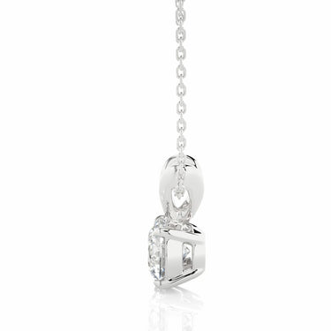 Pendentif solitaire diamant de laboratoire serti de 4 griffes de taille ronde de 0,60 ct en or blanc 