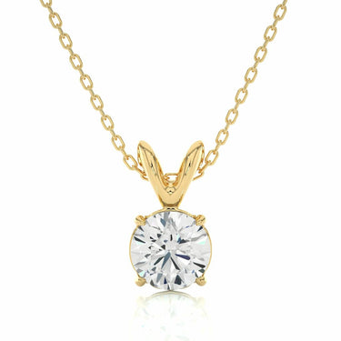 0.60 Ct Round Cut 4 Prong Set Lab Diamond Solitaire Pendant in White Gold