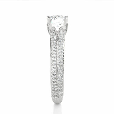 1.15 Ct Round Cut Prong Set Lab Diamond Split Shank Ring In White Gold