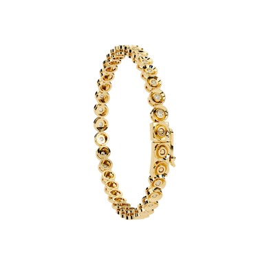 0.60 Carat Round Cut Diamond Tennis Bracelet In Yellow Gold