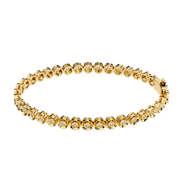 0.60 Carat Round Cut Diamond Tennis Bracelet In Yellow Gold