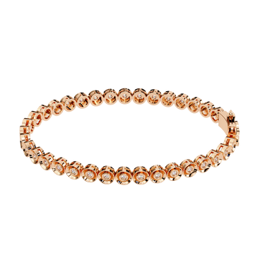 0.60 Carat Round Cut Diamond Tennis Bracelet In Rose Gold