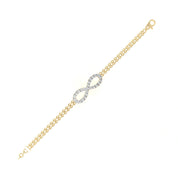 0.61 Carat Diamond Infinity Bracelet In Gold With Double Chain
