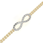 0.61 Carat Diamond Infinity Bracelet In Gold With Double Chain