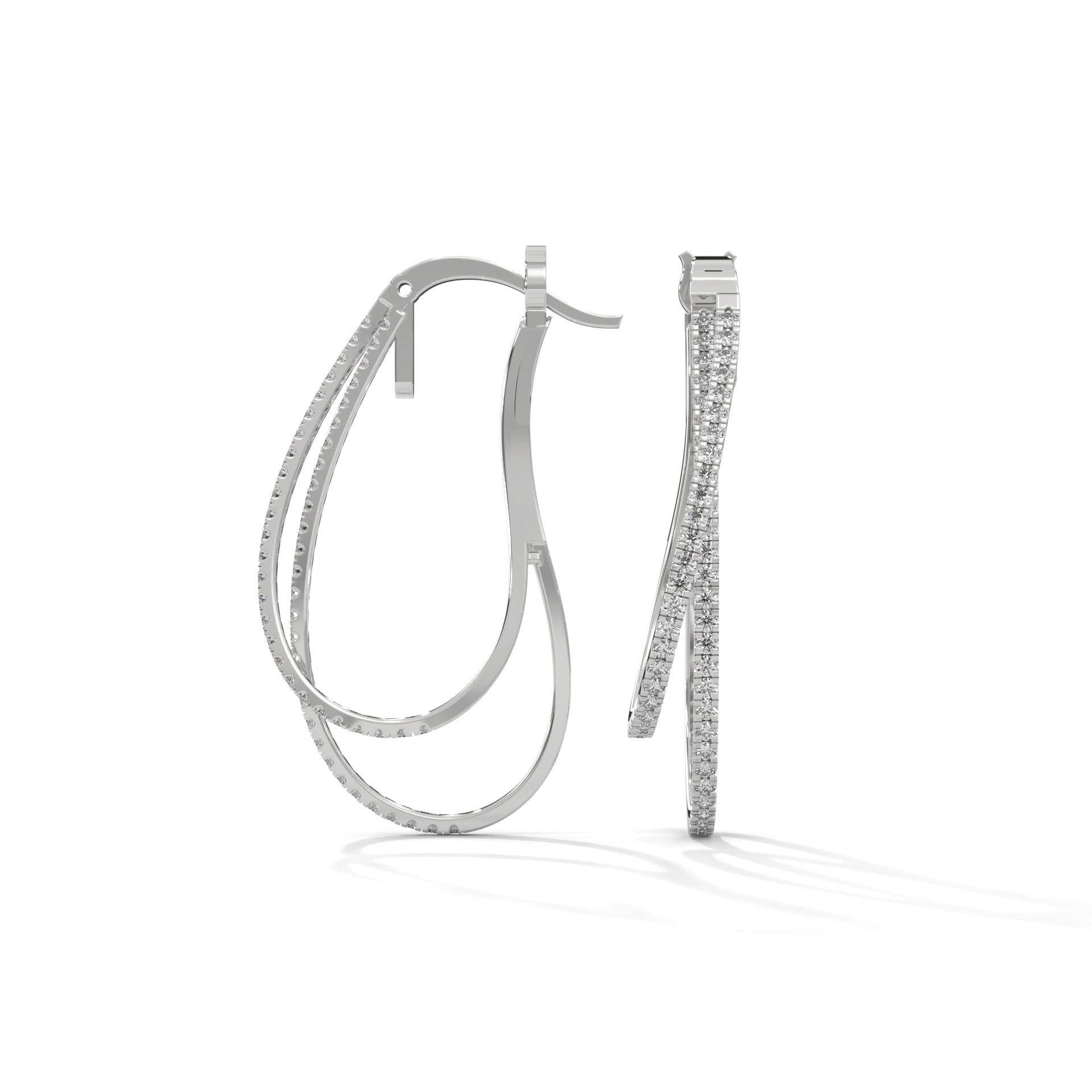 1 ct Lab Grown Diamond Cuff Earrings White Gold