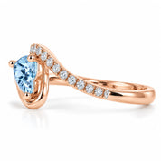 0.64 Carat Blue Heart Cut Diamond Pave Ring
