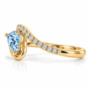 0.64 Carat Blue Heart Cut Diamond Pave Ring
