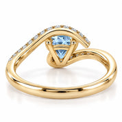 0.64 Carat Blue Heart Cut Diamond Pave Ring