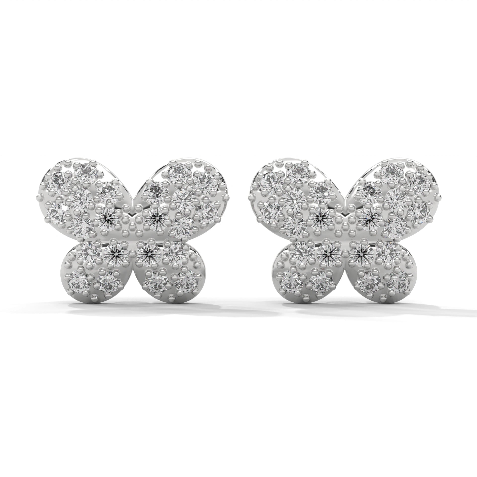 0.65 Carat Lab Grown Diamond Stud Earrings Womens in White Gold 950 Platinum Natural Diamond