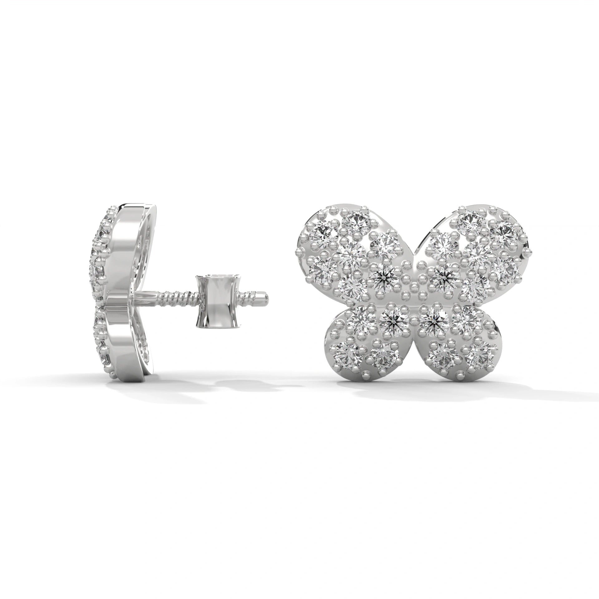 0.65 Carat Lab Grown Diamond Stud Earrings Womens in White Gold