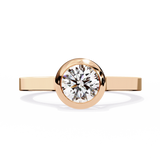 0.65 Carat Round Cut Bazel Set Solitaire Diamond Engagement Ring In Rose Gold