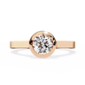 0.65 Carat Round Cut Bazel Set Solitaire Diamond Engagement Ring In Rose Gold