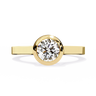 0.65 Carat Round Cut Bazel Set Solitaire Diamond Engagement Ring In Yellow Gold