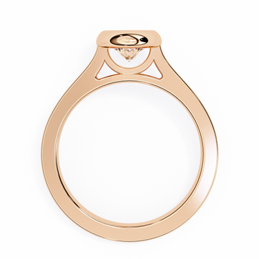 0.65 Carat Round Cut Bazel Set Solitaire Diamond Engagement Ring In Rose Gold