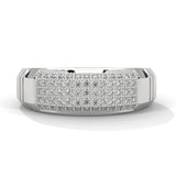 0.65 carat lab grown diamond mens curved pave ring in rose gold