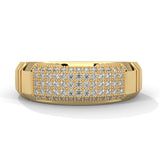 0.65 carat lab grown diamond mens curved pave ring in rose gold