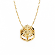 0.68 Ct Round Lab Diamond Marquise Cut Halo Pendant