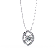 0.68 Ct Round Lab Diamond Marquise Cut Halo Pendant 950 Platinum Natural Diamond