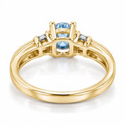0.69 Carat Oval Cut Blue Diamond Ring