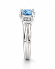 0.69 Carat Oval Cut Blue Diamond Ring