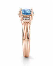 0.69 Carat Oval Cut Blue Diamond Ring