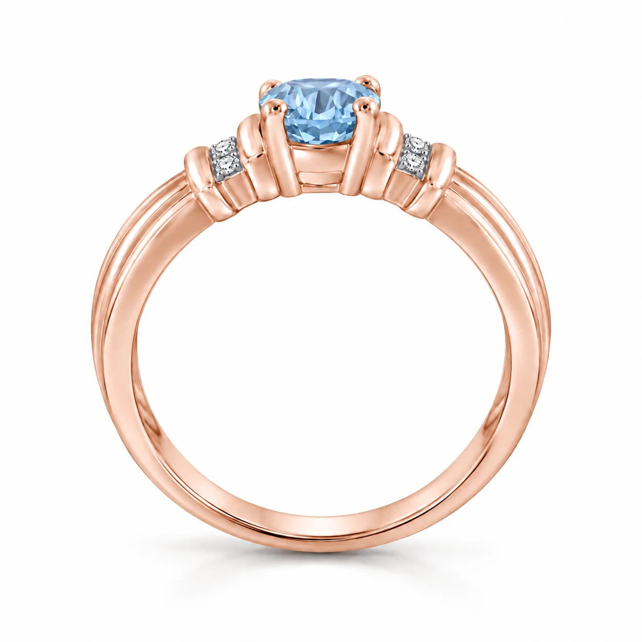 0.69 Carat Oval Cut Blue Diamond Ring