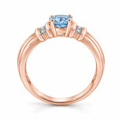 0.69 Carat Oval Cut Blue Diamond Ring