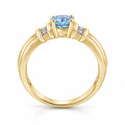 0.69 Carat Oval Cut Blue Diamond Ring