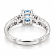 0.69 Carat Oval Cut Blue Diamond Ring
