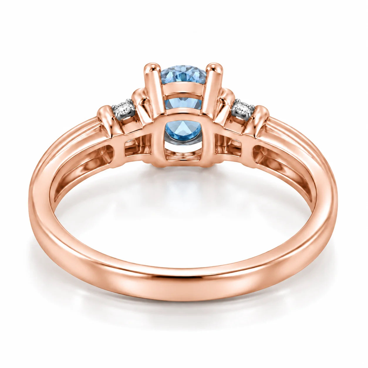 0.69 Carat Oval Cut Blue Diamond Ring