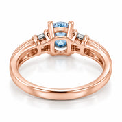 0.69 Carat Oval Cut Blue Diamond Ring