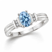 0.69 Carat Oval Cut Blue Diamond Ring 950 Platinum