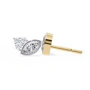 0.61 Carat Diamond Earrings Studs Marquise Design