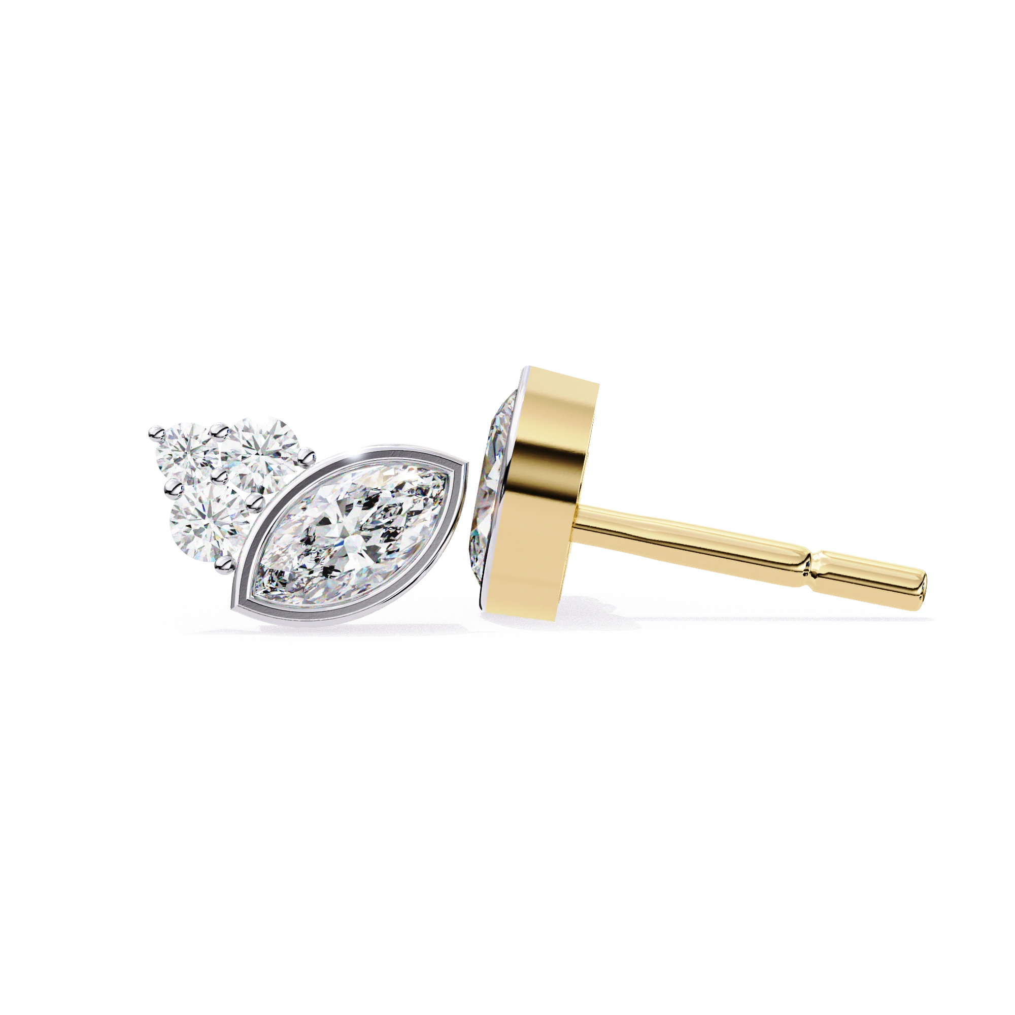 0.61 Carat Diamond Earrings Studs Marquise Design