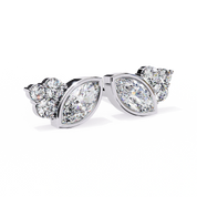 0.61 Carat Diamond Earrings Studs Marquise Design 950 Platinum Natural Diamond