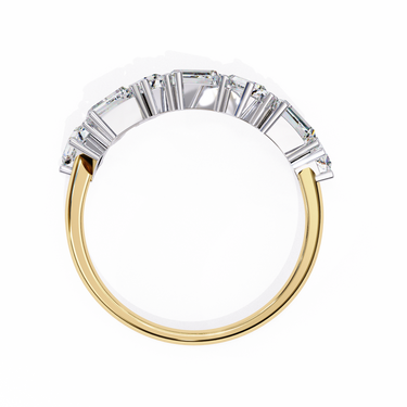 0.70 Carat Baguette & Round Shape Diamond Wedding Band In Yellow Gold