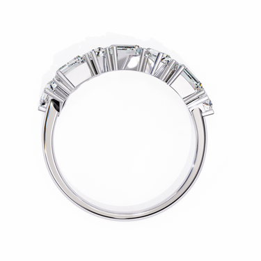 0.70 Carat Baguette & Round Shape Diamond Wedding Band In White Gold