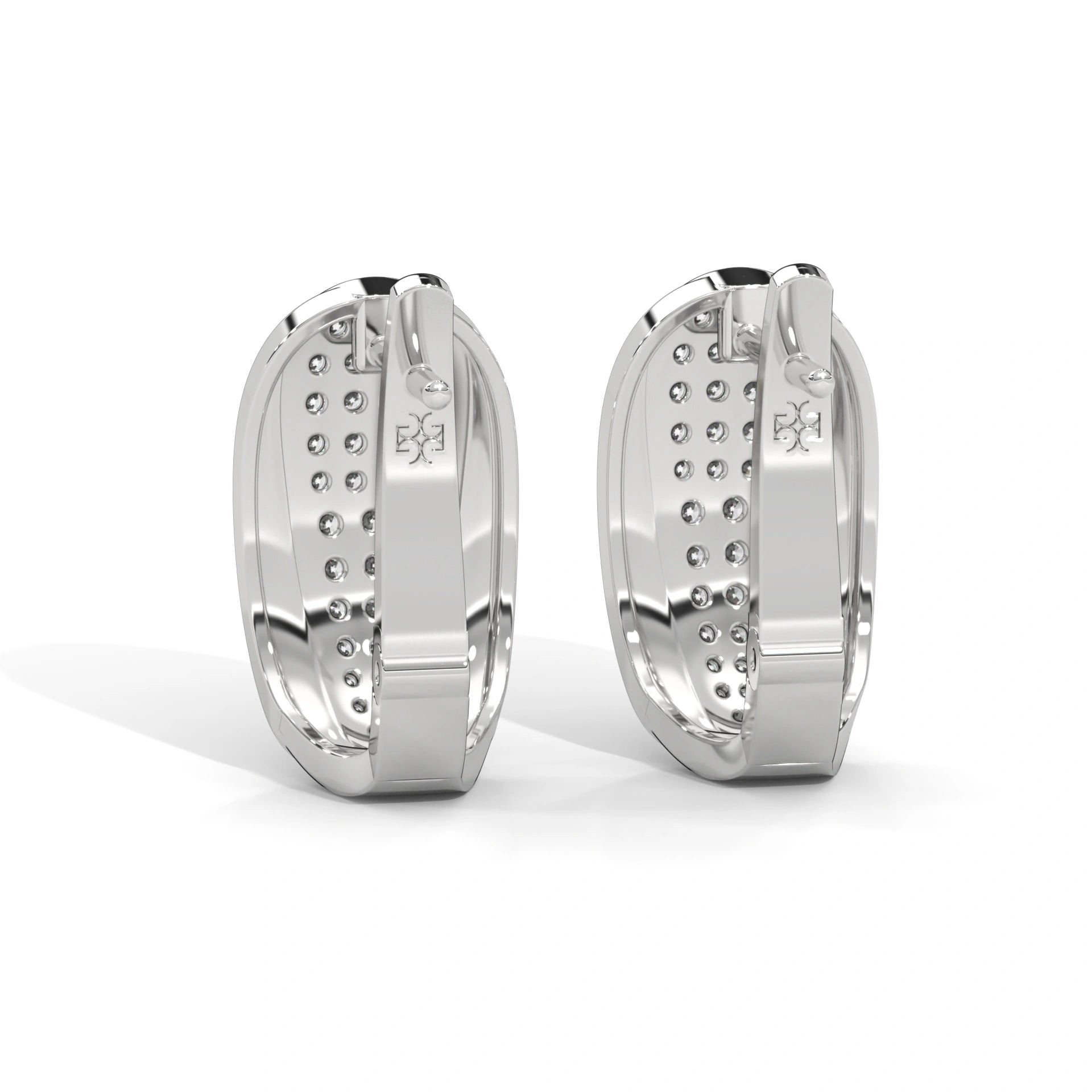 0.71 Ct TWT Pavé Diamond Hoop Earrings