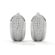 0.71 Ct TWT Pavé Diamond Hoop Earrings 950 Platinum Natural Diamond