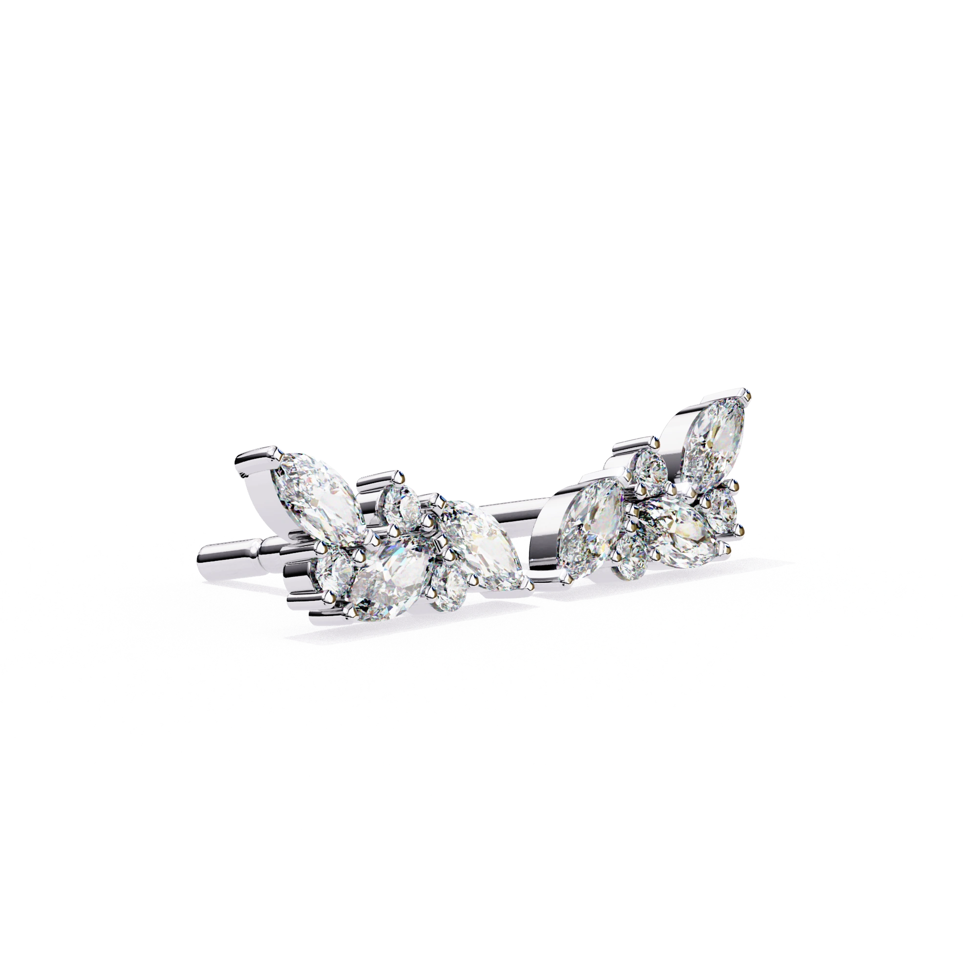 0.72 Carat Diamond Stud Earrings Floral Cluster Design for Women