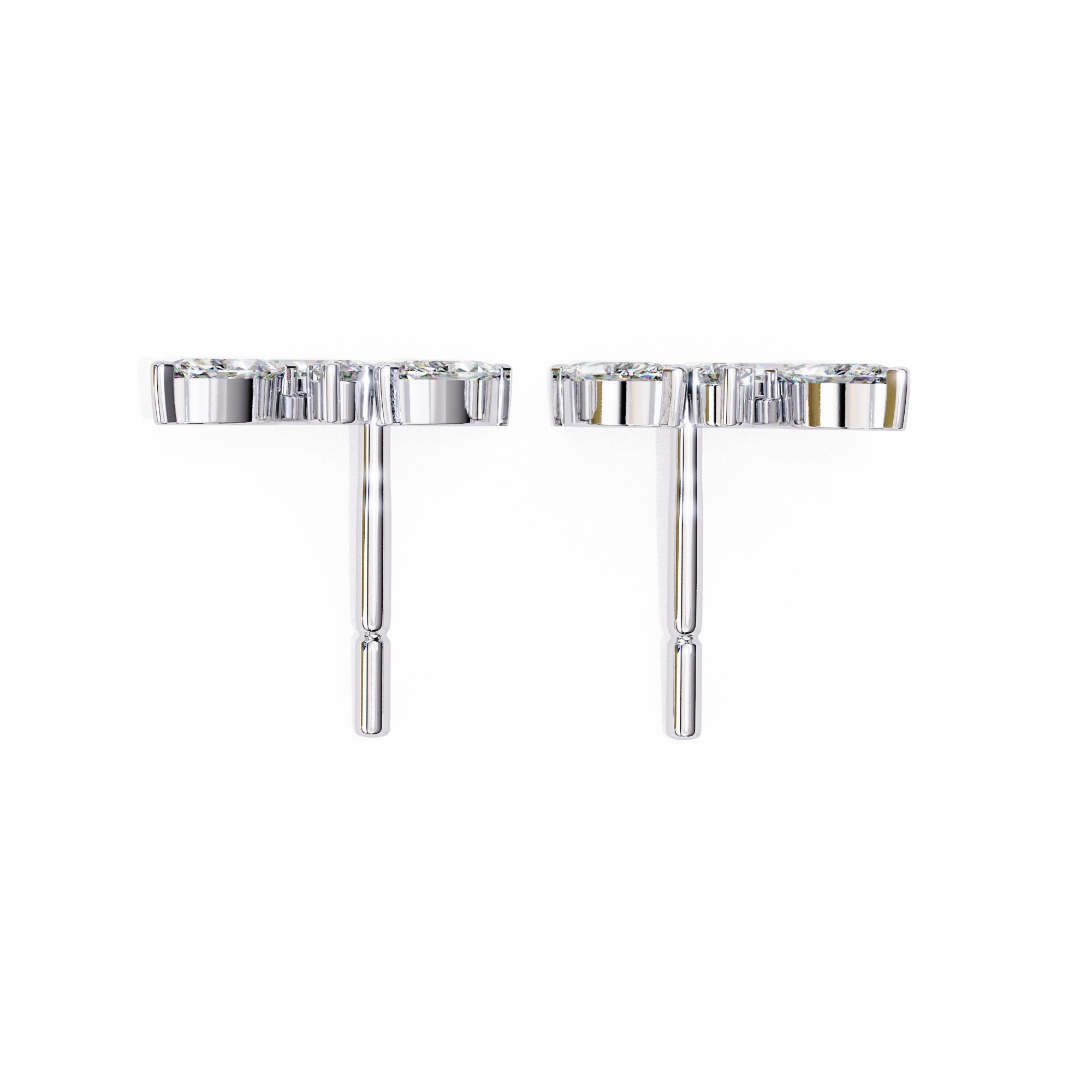 0.72 Carat Diamond Stud Earrings Floral Cluster Design for Women