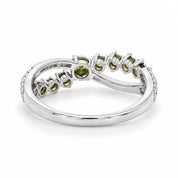 Back View Of 0.73 Carat Vivid Fancy Green Split Band Ring