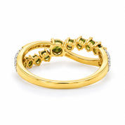 Back View Of 0.73 Carat Vivid Fancy Green Split Band Ring