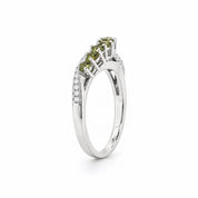 Side View Of 0.73 Carat Vivid Fancy Green Split Band Ring